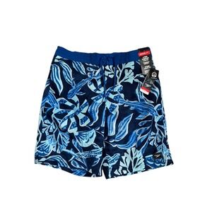 Speedo Hydro Square Leg 20"Swim Board Shorts‎ Blue Floral Men's Size Large L NWT